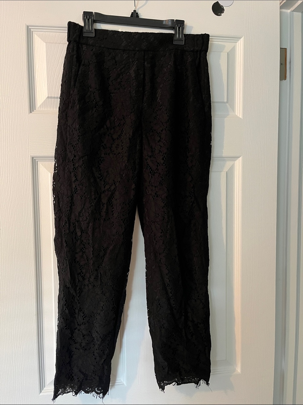 J. Crew Black Lace Straight-Leg Pants